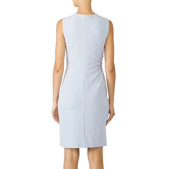 Milly Cloud Sherry Dress Sleeveless Side Ruched Knee Length Sheath Light Blue 6 - Picture 2 of 9